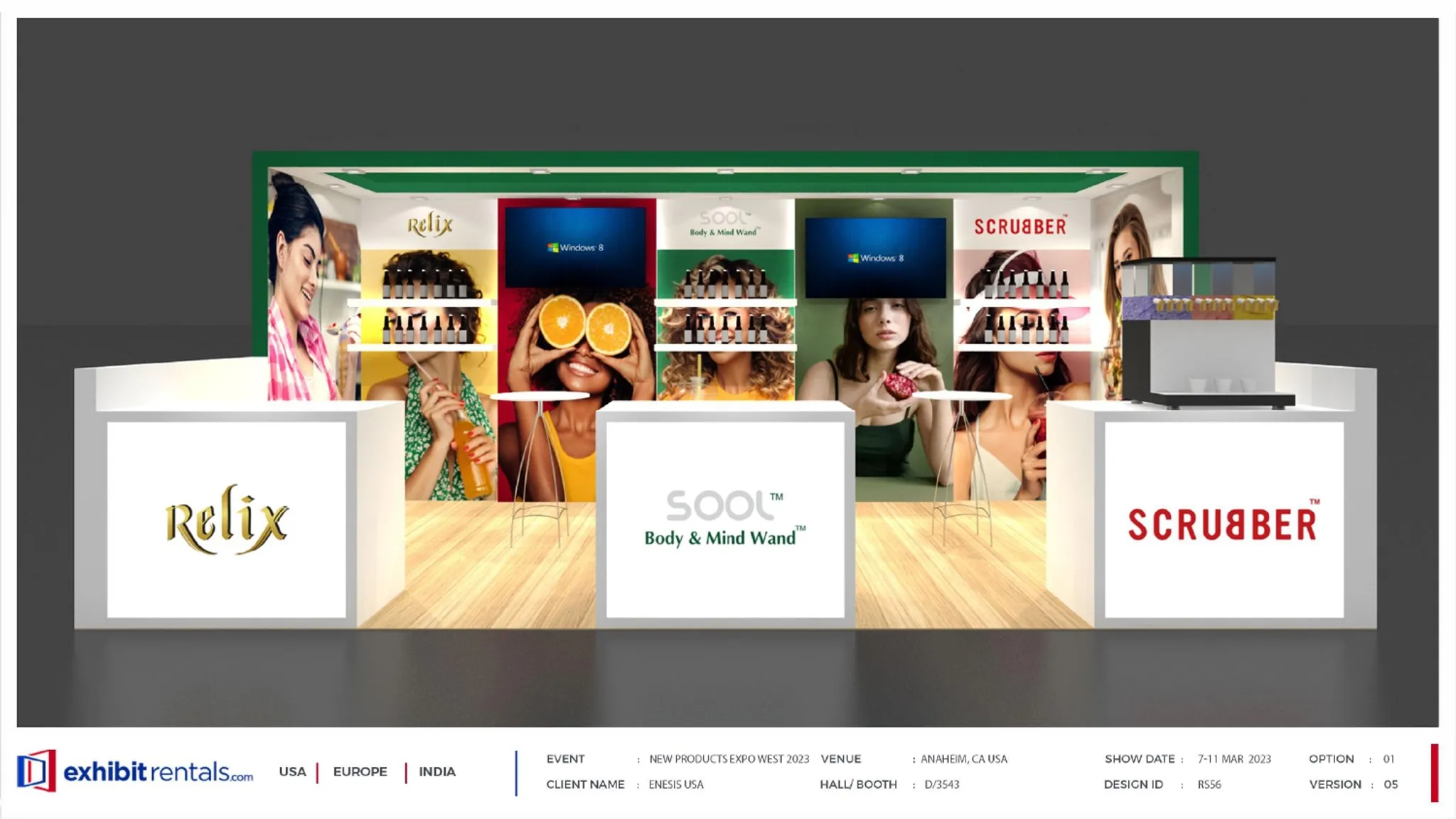 10x20 Inline booth design by Exhibit-Rentals